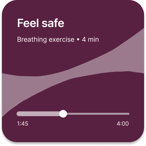 Grief Support Widget - Feel safe breathing exercise