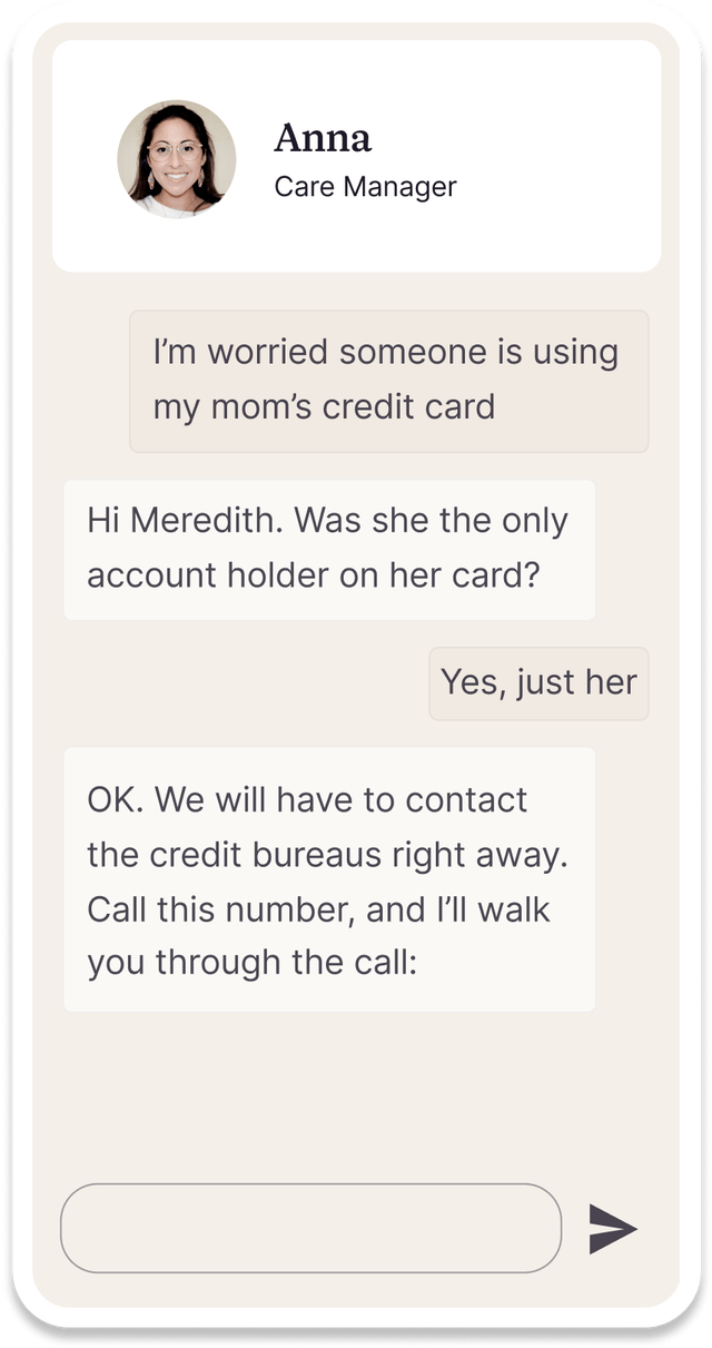 Chat with care team
