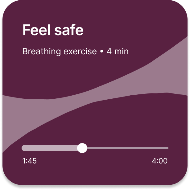 Grief Support Widget - Feel safe breathing exercise