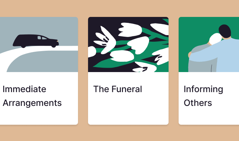 immediate arrangements, the funeral and informing others graphics