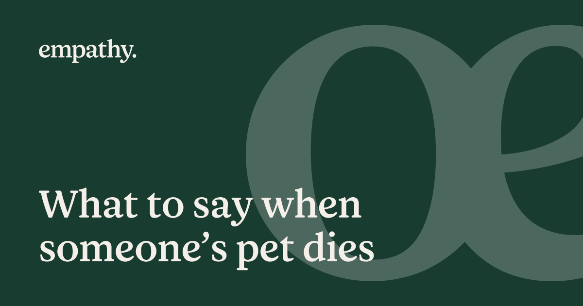 What to say when someone’s pet dies Empathy